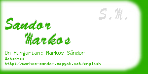 sandor markos business card